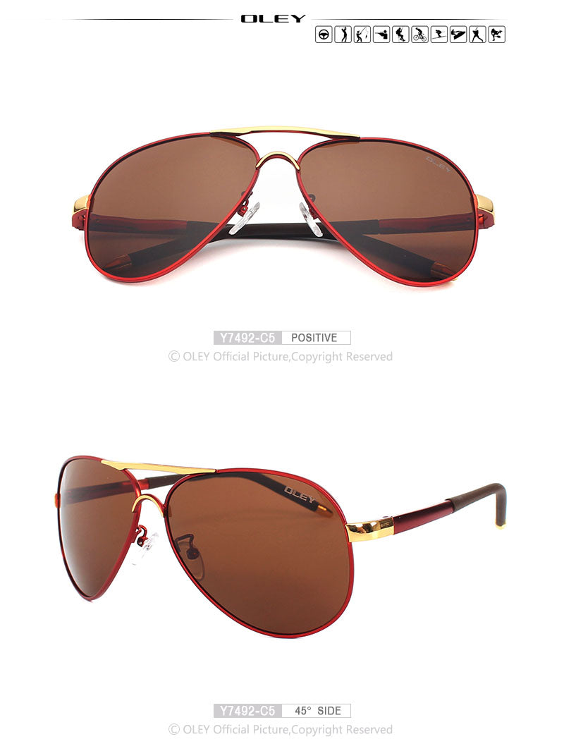 Oley Brand Unisex Polarized Sunglasses Men Women Driving Coating Spectacles Y7492 Sunglasses Oley