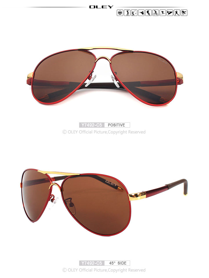 Oley Brand Unisex Polarized Sunglasses Men Women Driving Coating Spectacles Y7492 Sunglasses Oley