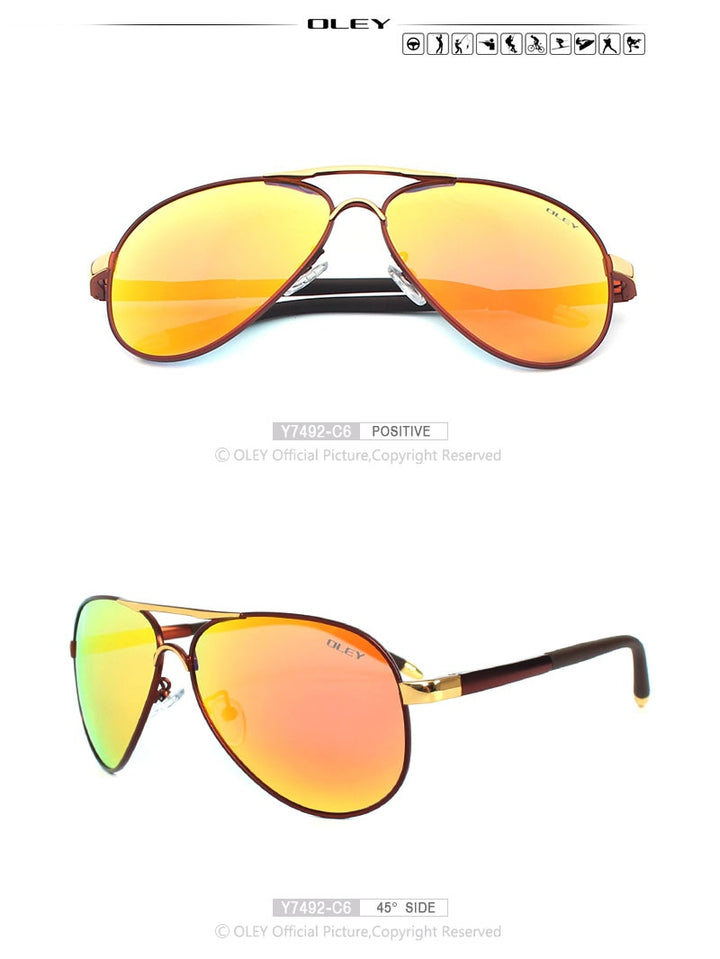 Oley Brand Unisex Polarized Sunglasses Men Women Driving Coating Spectacles Y7492 Sunglasses Oley