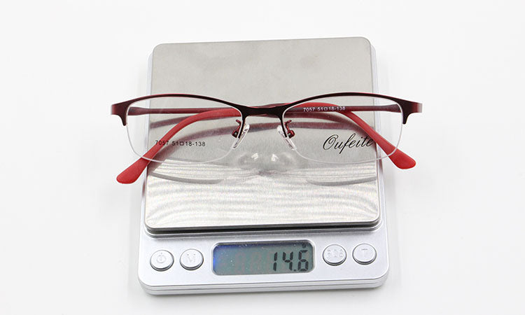 Bclear Women's Eyeglasses Metal Alloy Ultra-Light Frames Half Rim Tr Legs Semi Rim Bclear