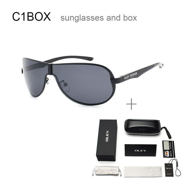 Oley Aluminum Magnesium Men's Sunglasses Polarized Coating Mirror Ya494 Sunglasses Oley YA494 C1BOX  