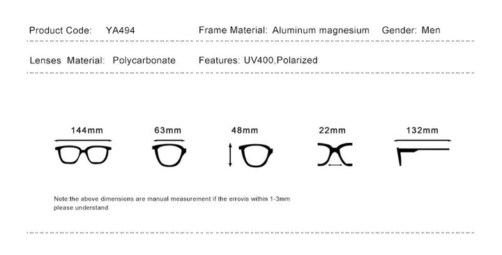 Oley Aluminum Magnesium Men's Sunglasses Polarized Coating Mirror Ya494 Sunglasses Oley