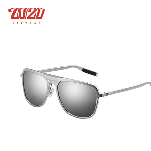 20/20 Classic MirrorSquare Polarized Aluminum Unisex Sunglasses UV400 Pk017 Sunglasses 20/20 C03 Mirror  