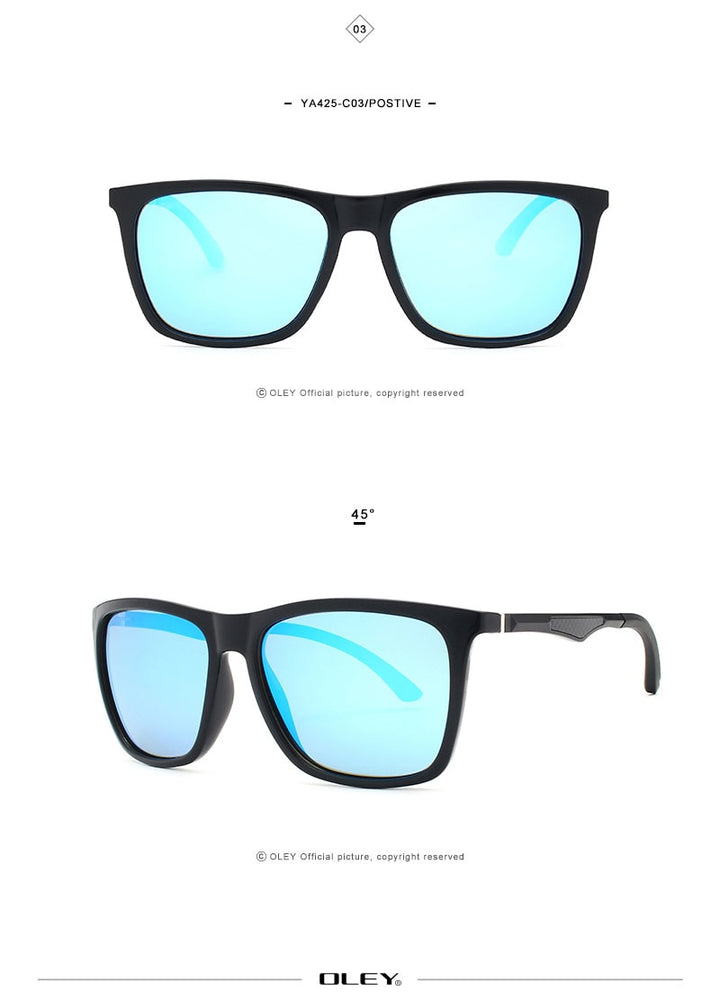 Oley Classic Aluminum Magnesium Tr90 Polarized Sunglasses Men Black Hd Color Film Anti-Uv Ya425 Sunglasses Oley