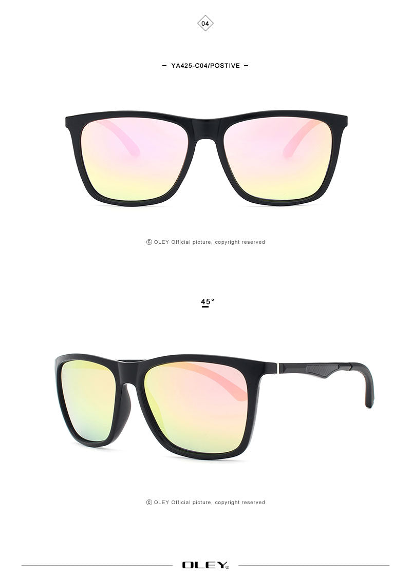 Oley Classic Aluminum Magnesium Tr90 Polarized Sunglasses Men Black Hd Color Film Anti-Uv Ya425 Sunglasses Oley