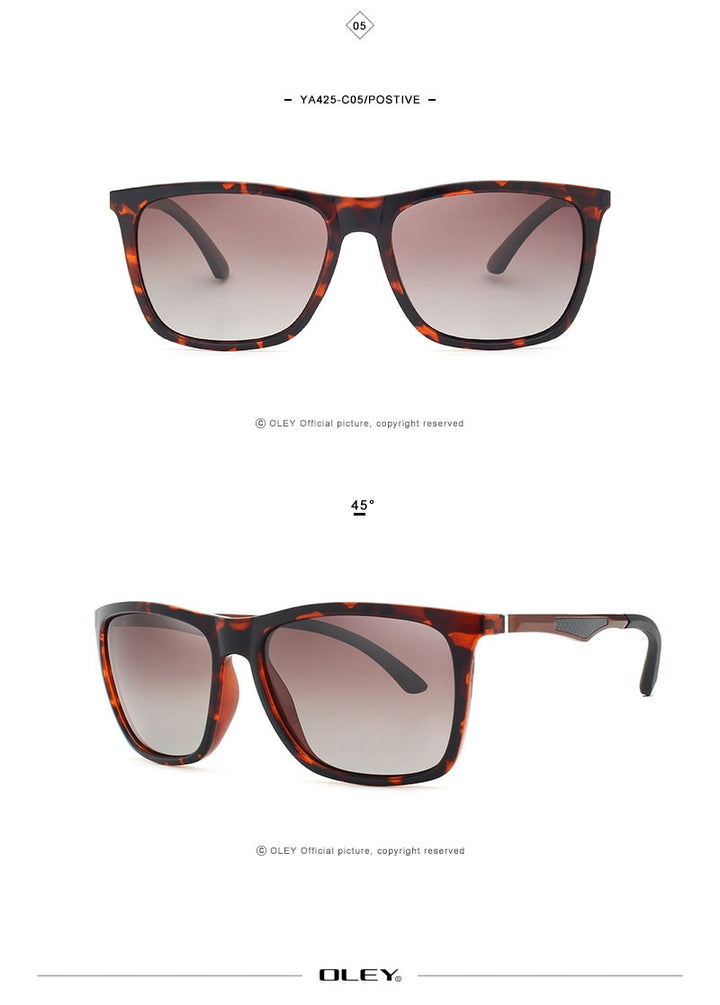 Oley Classic Aluminum Magnesium Tr90 Polarized Sunglasses Men Black Hd Color Film Anti-Uv Ya425 Sunglasses Oley