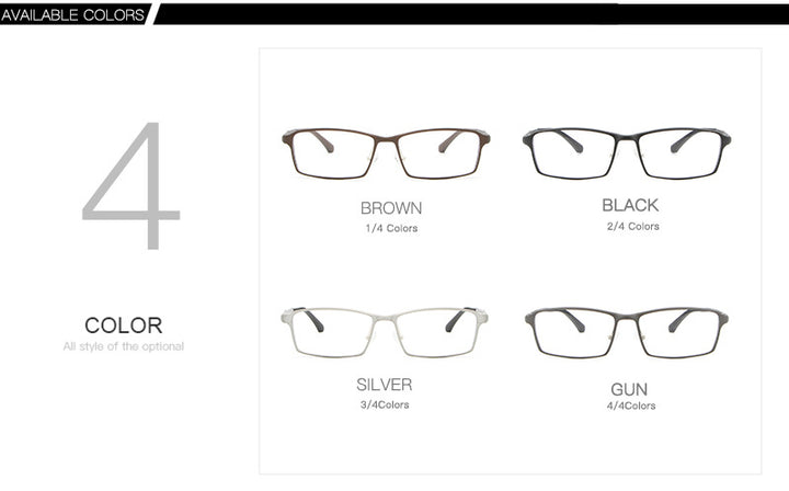 Hdcrafter Tr90 17G Lightweight Glasses Frame Hyperopia Eyeglasses Frames Reading Titaniun L-P6287 Full Rim Hdcrafter Eyeglasses