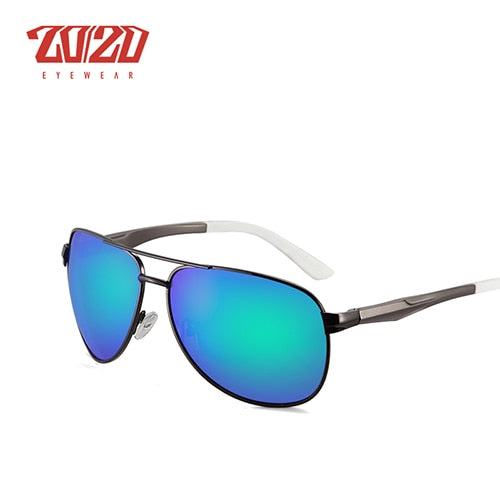 20/20 Men's  Polarized Aluminum Square Driving Sunglasses Pt0881 Sunglasses 20/20 C07 Green  