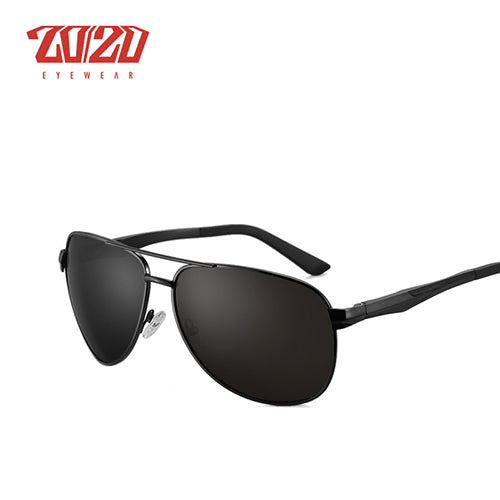 20/20 Men's  Polarized Aluminum Square Driving Sunglasses Pt0881 Sunglasses 20/20 C01 Black  