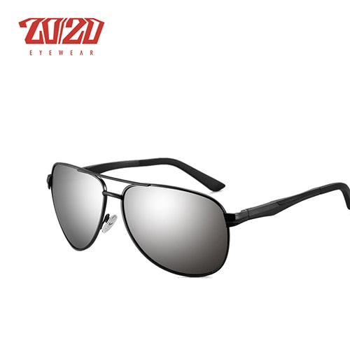 20/20 Men's  Polarized Aluminum Square Driving Sunglasses Pt0881 Sunglasses 20/20 C03 Mirror  