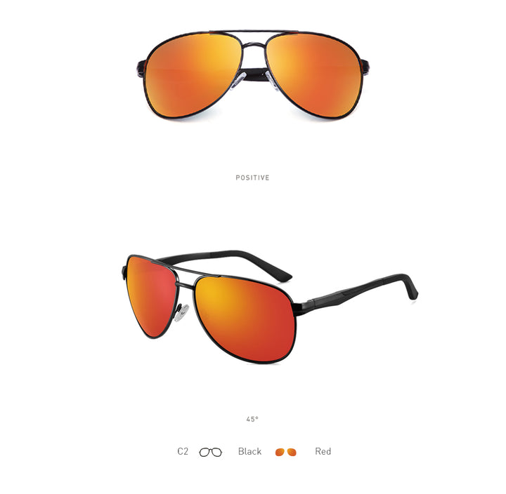 20/20 Men's  Polarized Aluminum Square Driving Sunglasses Pt0881 Sunglasses 20/20   
