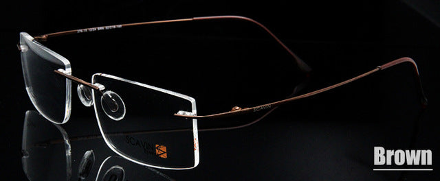 Esnbie Computer Rimless Titanium Glasses Frame Men Memory Eyeglass Frames 7 Colors Square Shape Rimless Esnbie Rimless Titanium br