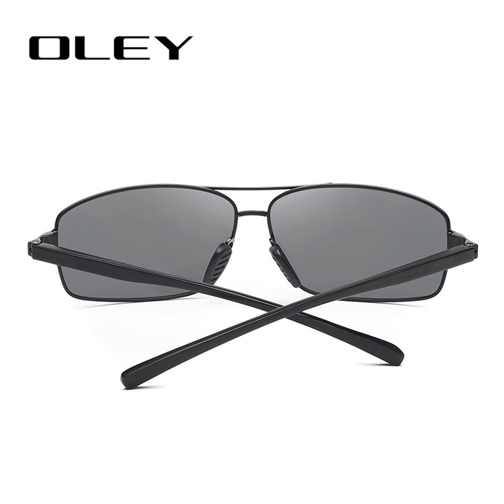 Oley Men Polarized Sunglasses Aluminum Magnesium Driving Glasses Rectangle Shades Y1347 Sunglasses Oley