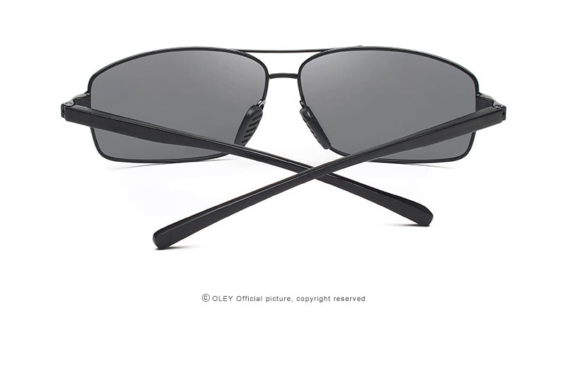 Oley Men Polarized Sunglasses Aluminum Magnesium Driving Glasses Rectangle Shades Y1347 Sunglasses Oley