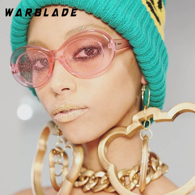 Warblade Sunglasses Women Oval Glasses Glitter Lenses Candy Red Pink Yellow Sunglasses Warblade pink pink