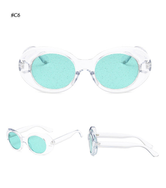 Warblade Sunglasses Women Oval Glasses Glitter Lenses Candy Red Pink Yellow Sunglasses Warblade clear green
