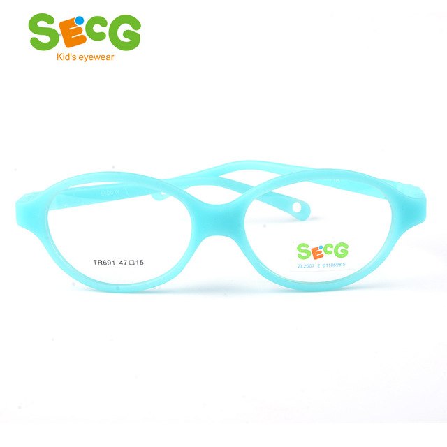 Secg'S Brand Unisex Children'S Oval Eyeglasses Boys Girls Plastic Frames Vibrant Colors Tr691 Frame Secg C7  