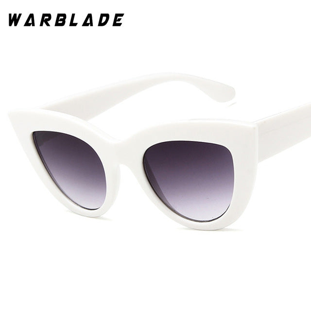 Warblade Women Designer Cat Eye Sunglasses Sunglasses Warblade white grey  
