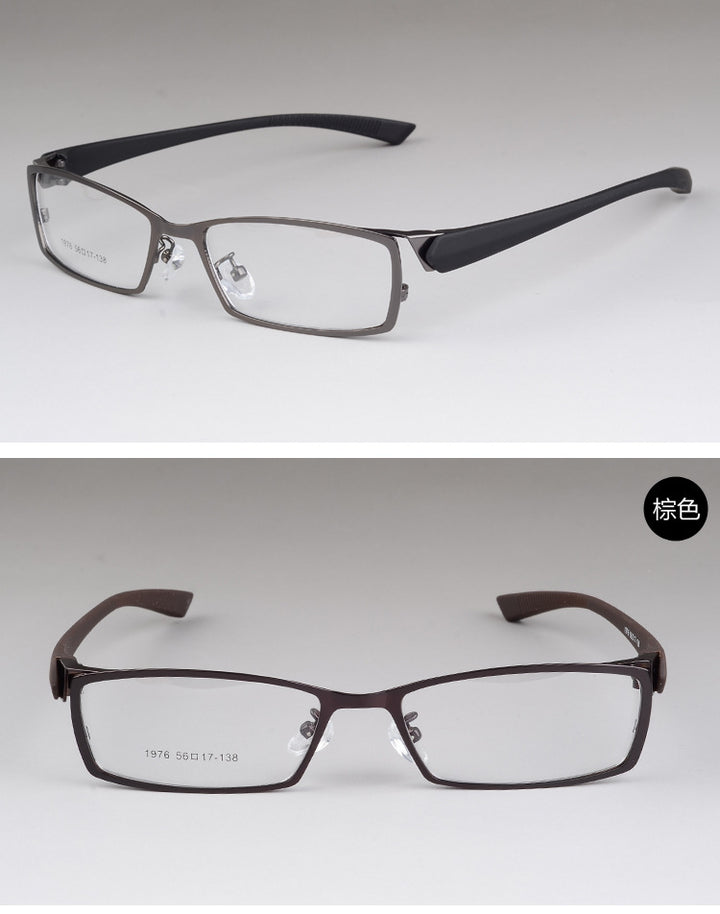 Bclear Men's Rectangular Full Alloy Frame Eyeglasses Full Rim Bclear