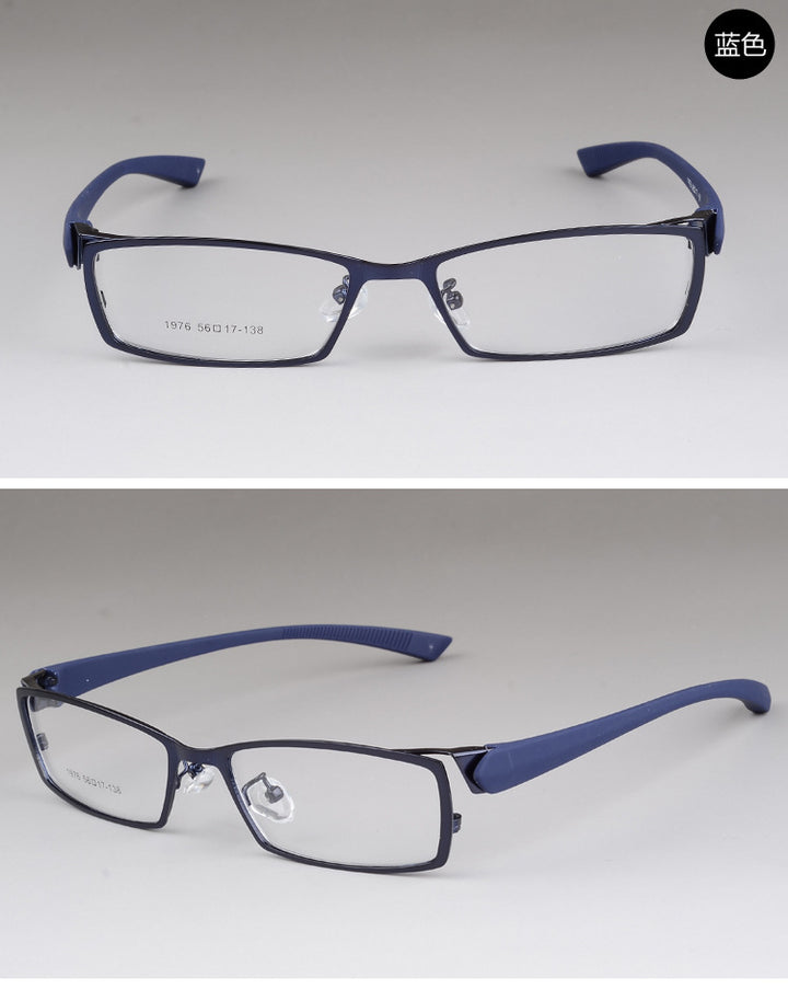 Bclear Men's Rectangular Full Alloy Frame Eyeglasses Full Rim Bclear