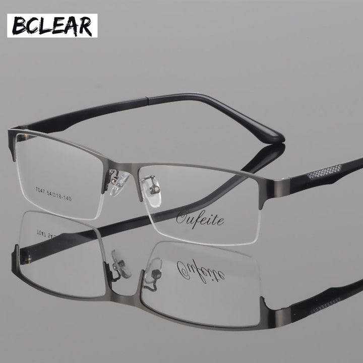 Bclear Men's Eyeglasses Semi Rim Alloy Tr 90 S7047 Semi Rim Bclear