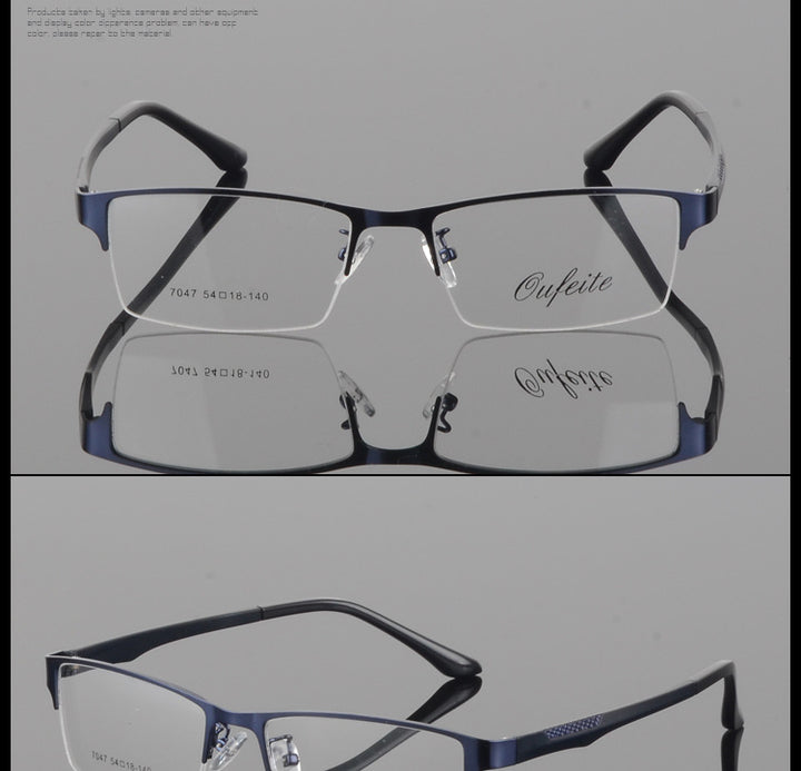 Bclear Men's Eyeglasses Semi Rim Alloy Tr 90 S7047 Semi Rim Bclear