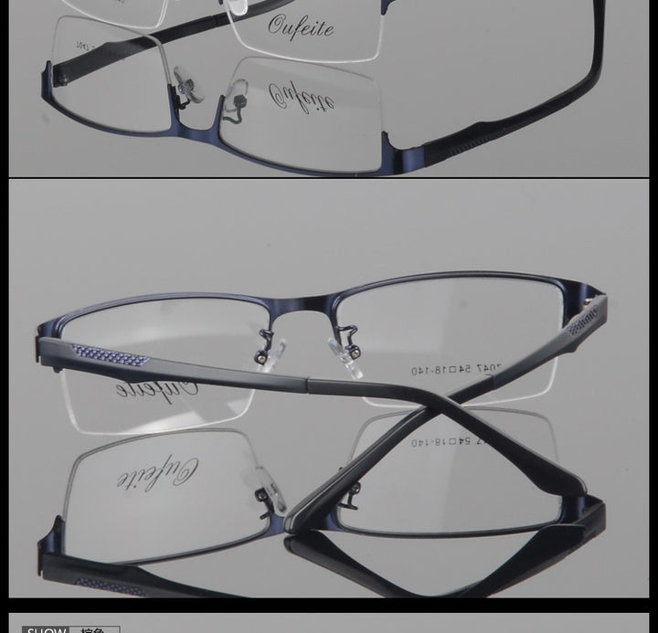 Bclear Men's Eyeglasses Semi Rim Alloy Tr 90 S7047 Semi Rim Bclear