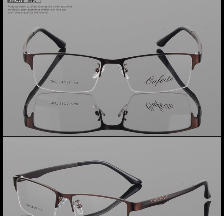 Bclear Men's Eyeglasses Semi Rim Alloy Tr 90 S7047 Semi Rim Bclear