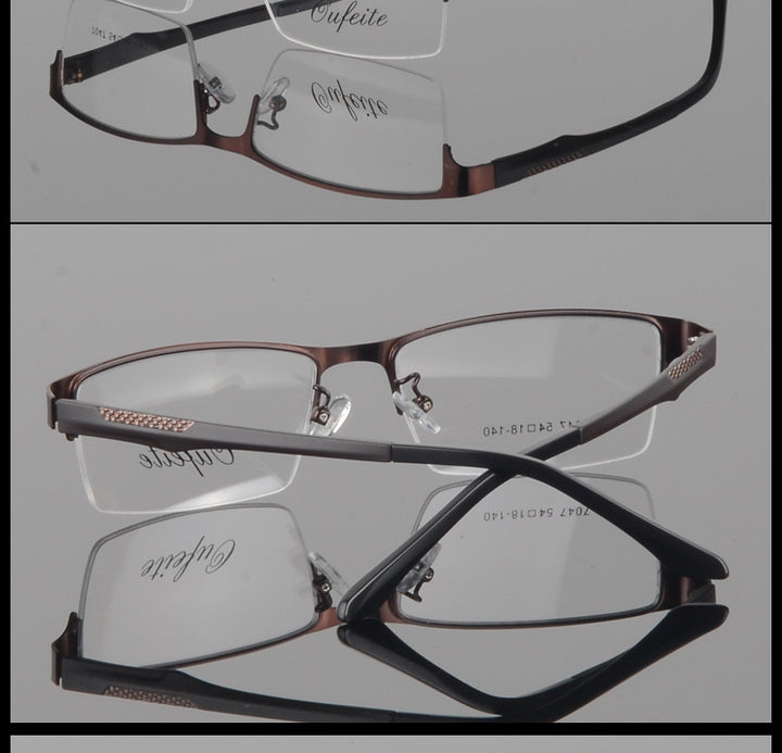 Bclear Men's Eyeglasses Semi Rim Alloy Tr 90 S7047 Semi Rim Bclear