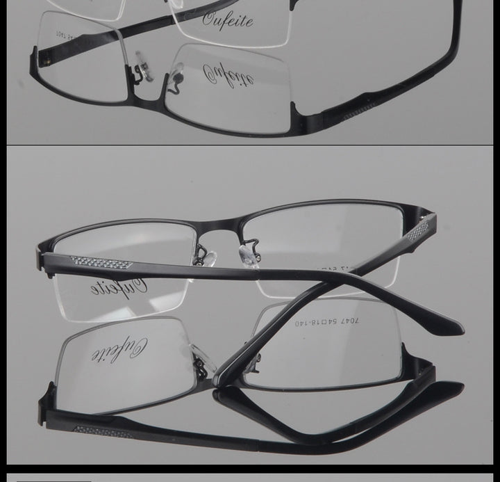 Bclear Men's Eyeglasses Semi Rim Alloy Tr 90 S7047 Semi Rim Bclear