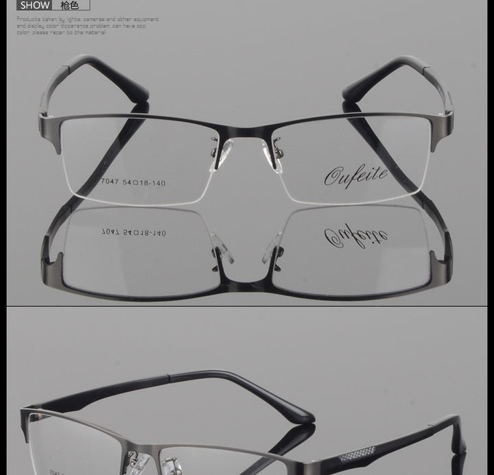 Bclear Men's Eyeglasses Semi Rim Alloy Tr 90 S7047 Semi Rim Bclear