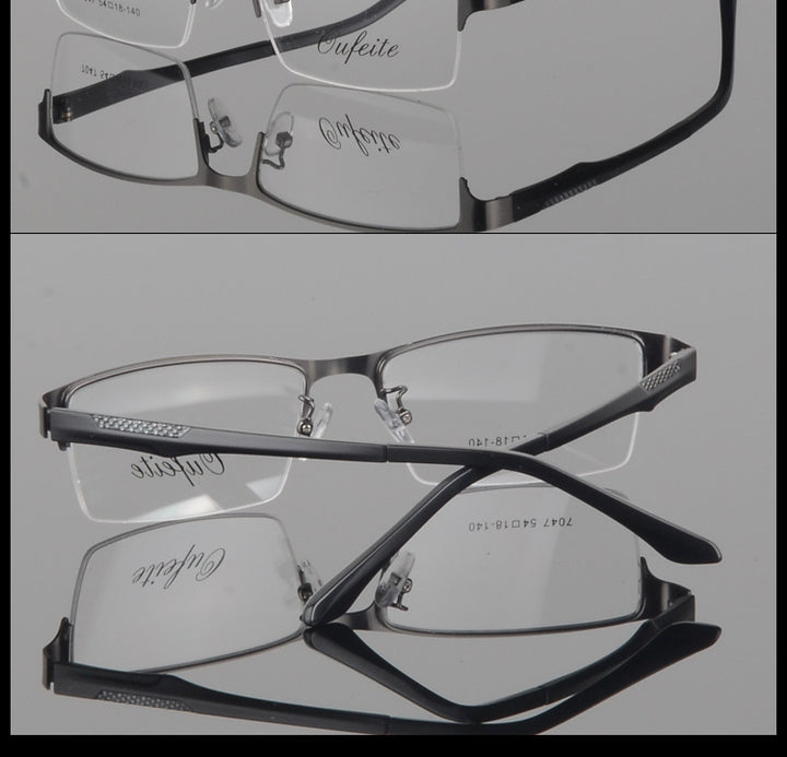 Bclear Men's Eyeglasses Semi Rim Alloy Tr 90 S7047 Semi Rim Bclear