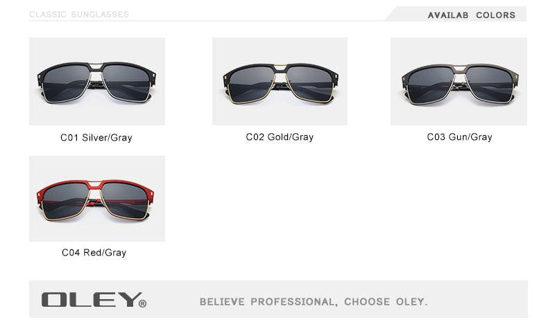 Oley Brand Unisex Classic Men Sunglasses Hd Polarized Y7641 Sunglasses Oley