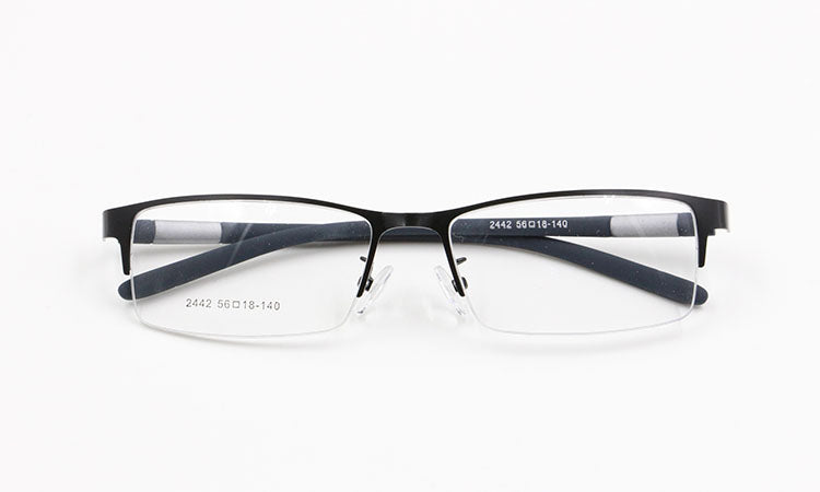 Bclear Men's Rectangle Eyeglasses Semi Rim Alloy Tr90 Gp8300 Semi Rim Bclear