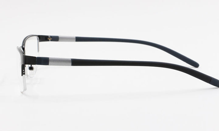 Bclear Men's Rectangle Eyeglasses Semi Rim Alloy Tr90 Gp8300 Semi Rim Bclear