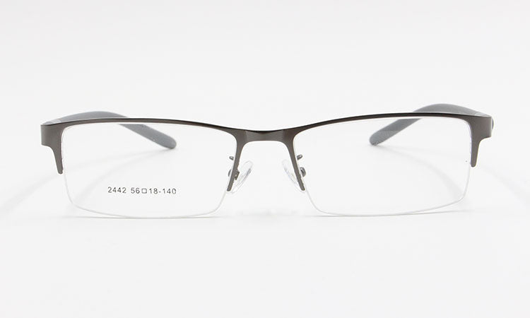 Bclear Men's Rectangle Eyeglasses Semi Rim Alloy Tr90 Gp8300 Semi Rim Bclear
