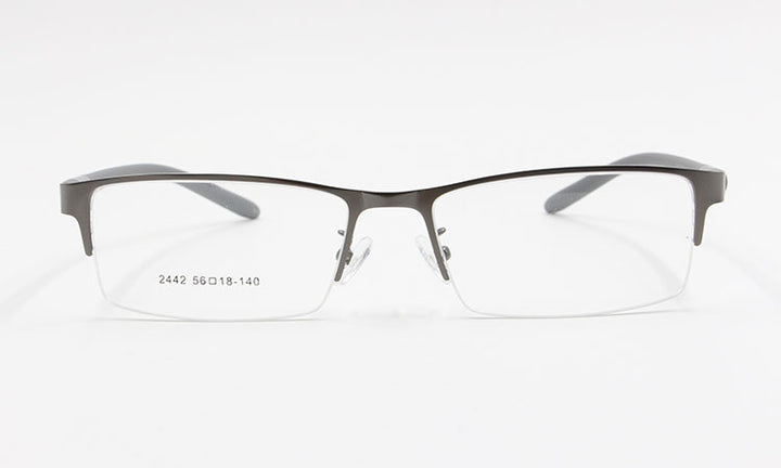 Bclear Men's Rectangle Eyeglasses Semi Rim Alloy Tr90 Gp8300 Semi Rim Bclear