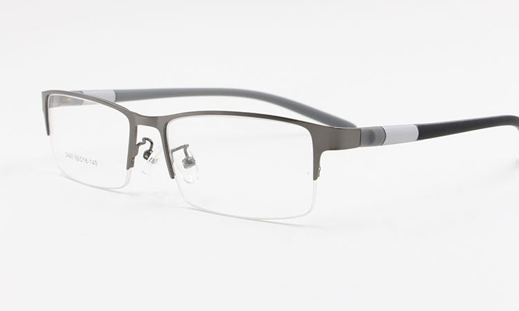Bclear Men's Rectangle Eyeglasses Semi Rim Alloy Tr90 Gp8300 Semi Rim Bclear