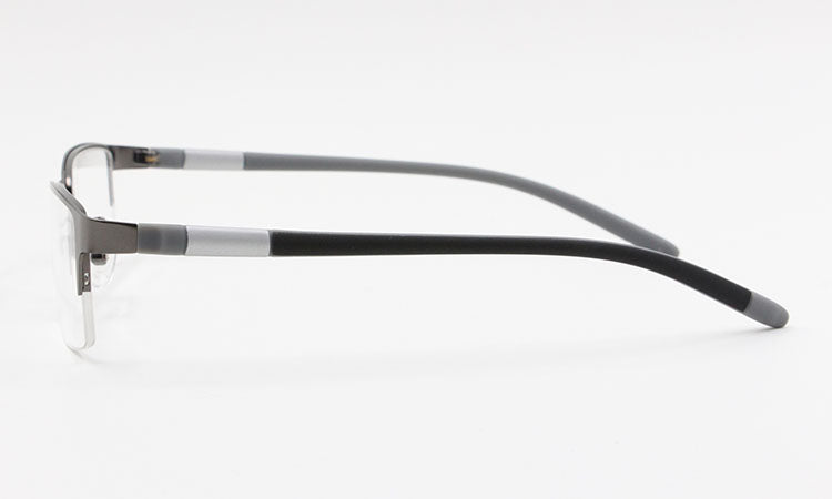 Bclear Men's Rectangle Eyeglasses Semi Rim Alloy Tr90 Gp8300 Semi Rim Bclear