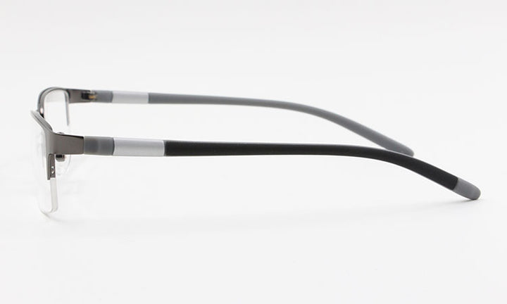Bclear Men's Rectangle Eyeglasses Semi Rim Alloy Tr90 Gp8300 Semi Rim Bclear