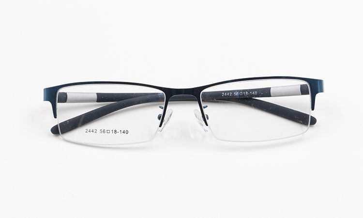 Bclear Men's Rectangle Eyeglasses Semi Rim Alloy Tr90 Gp8300 Semi Rim Bclear