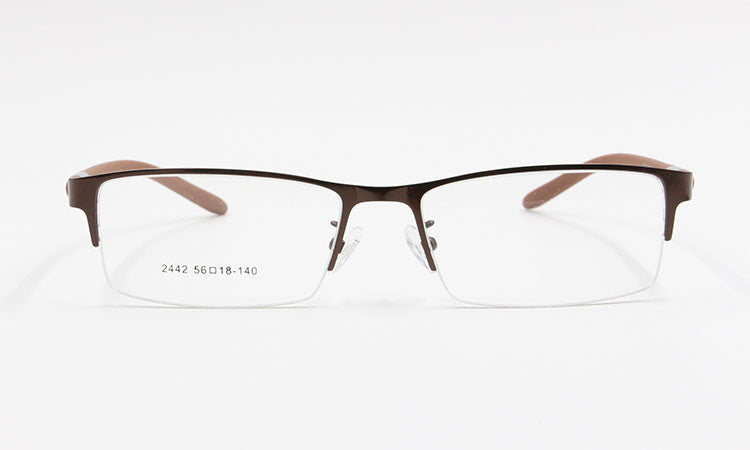 Bclear Men's Rectangle Eyeglasses Semi Rim Alloy Tr90 Gp8300 Semi Rim Bclear