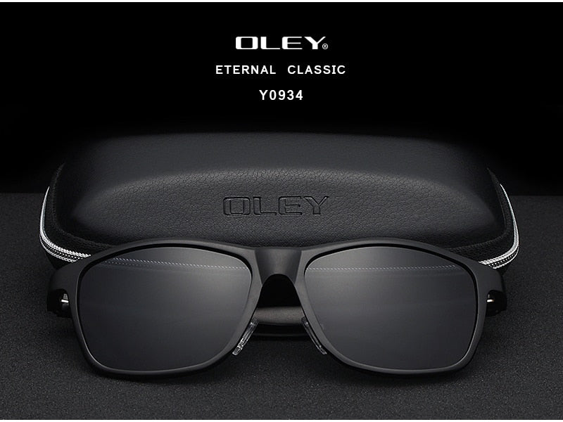 Oley Brand Men's Polarized Sunglasses Business Classic Full Frame Aluminum Magnesium Y0934 Sunglasses Oley