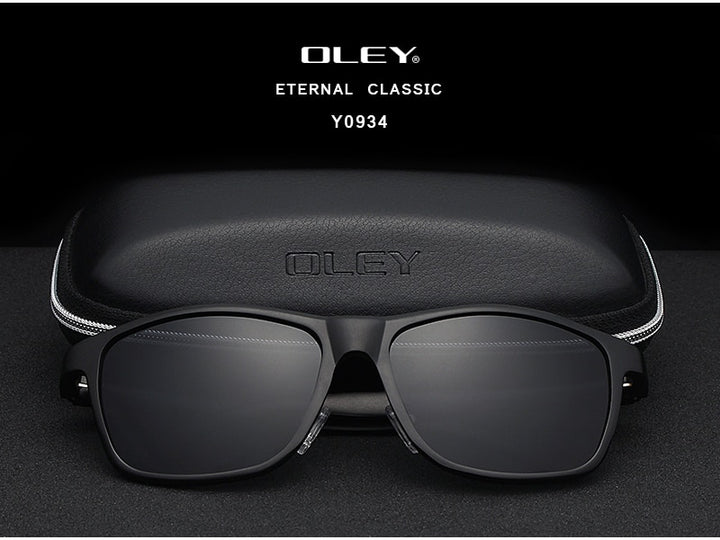 Oley Brand Men's Polarized Sunglasses Business Classic Full Frame Aluminum Magnesium Y0934 Sunglasses Oley