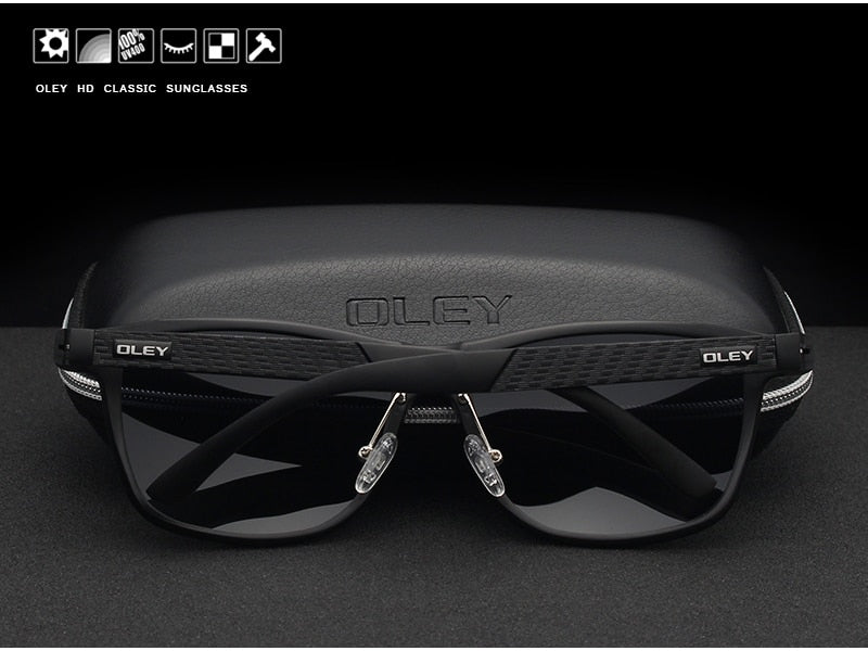 Oley Brand Men's Polarized Sunglasses Business Classic Full Frame Aluminum Magnesium Y0934 Sunglasses Oley