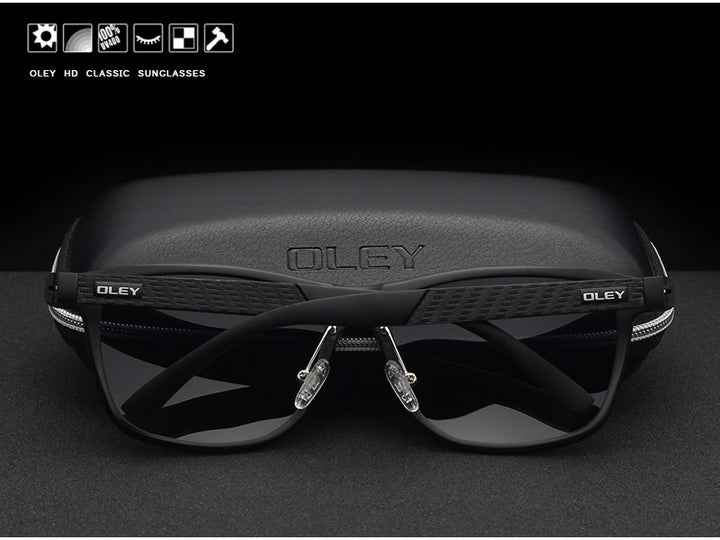 Oley Brand Men's Polarized Sunglasses Business Classic Full Frame Aluminum Magnesium Y0934 Sunglasses Oley