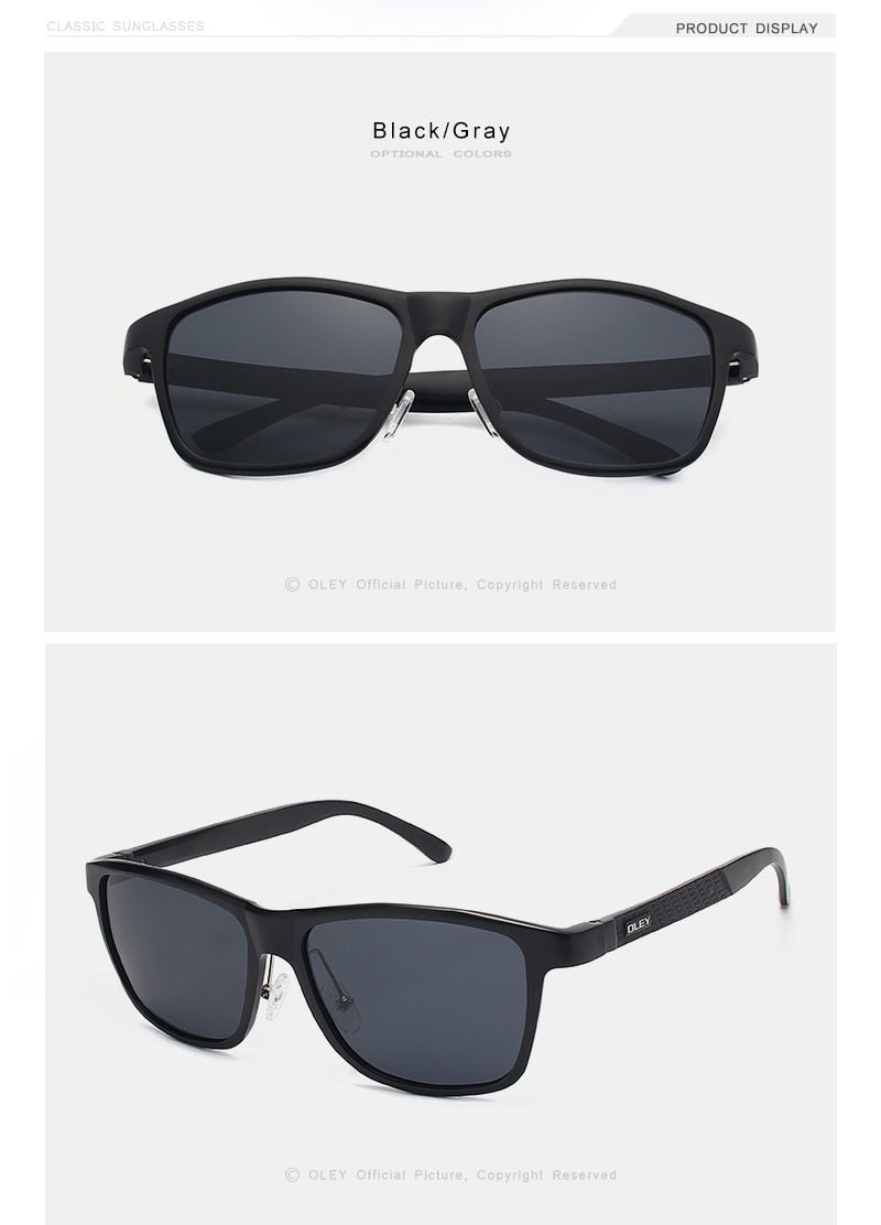 Oley Brand Men's Polarized Sunglasses Business Classic Full Frame Aluminum Magnesium Y0934 Sunglasses Oley