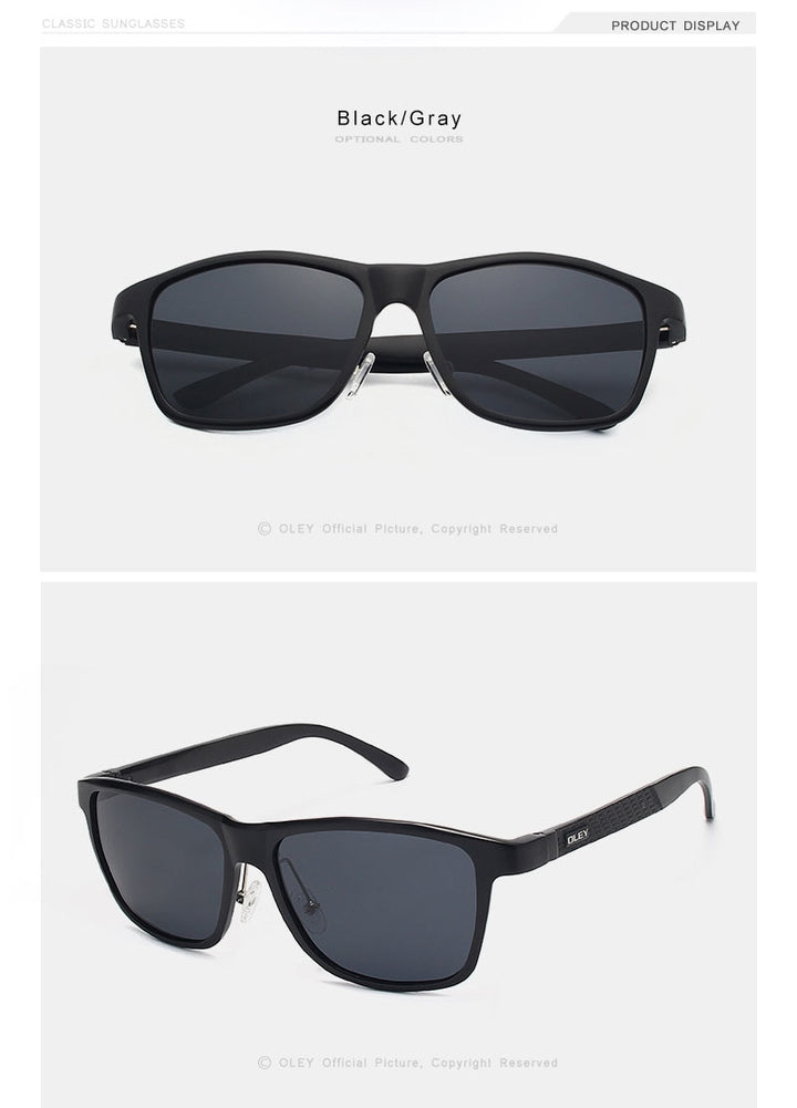 Oley Brand Men's Polarized Sunglasses Business Classic Full Frame Aluminum Magnesium Y0934 Sunglasses Oley