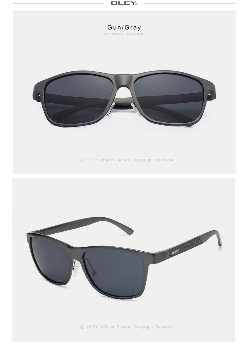 Oley Brand Men's Polarized Sunglasses Business Classic Full Frame Aluminum Magnesium Y0934 Sunglasses Oley