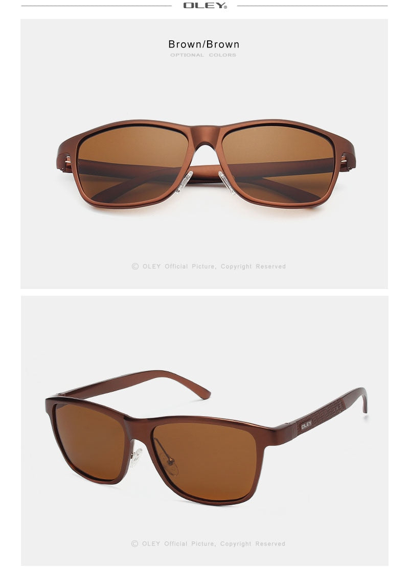 Oley Brand Men's Polarized Sunglasses Business Classic Full Frame Aluminum Magnesium Y0934 Sunglasses Oley